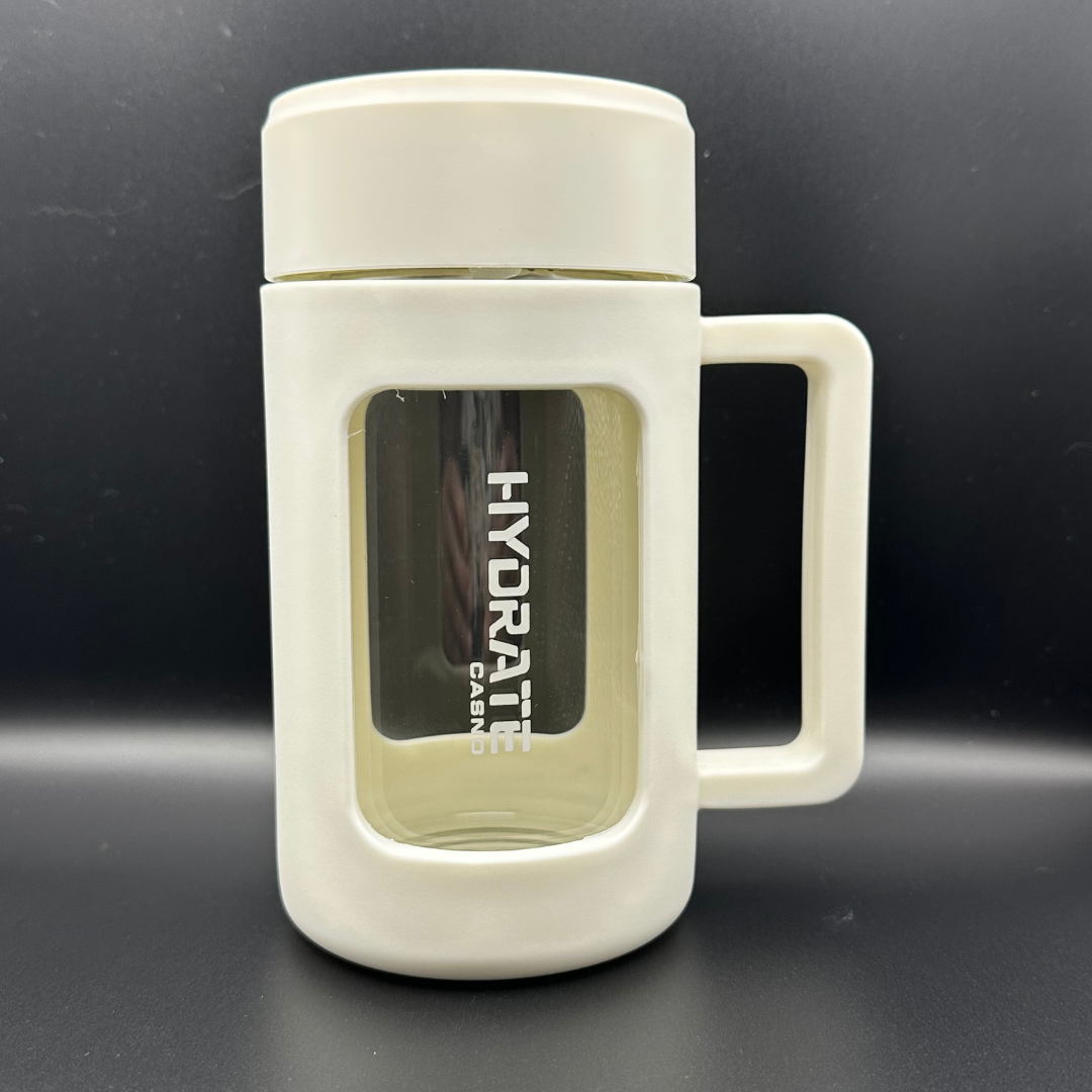 Heat Resistant Borosilicate Glass Tea Infuser Bottle With Handle Tea-Water Separation Portable Matte Mug