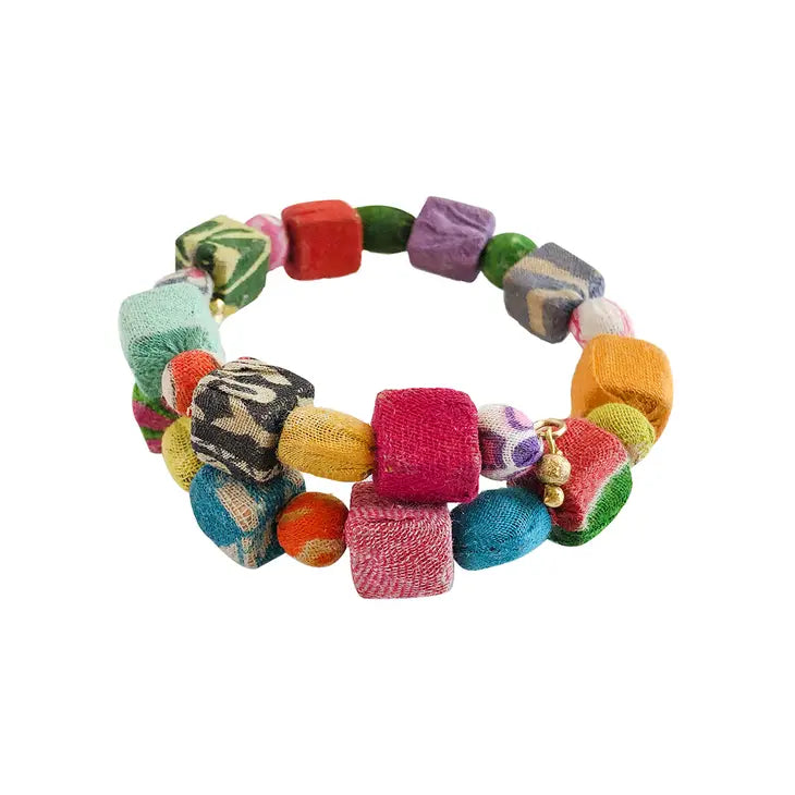Kantha Square Overlap Bangle