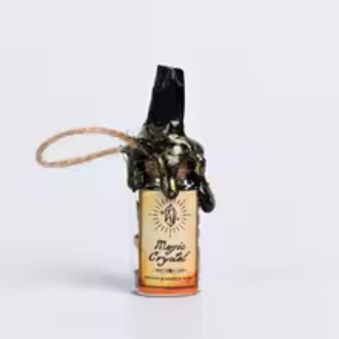 Natural Crystal Raw Stone Wishing Bottle Pendant Healing Energy Crystal Stone Bottle Creative Glass Hanging Decor