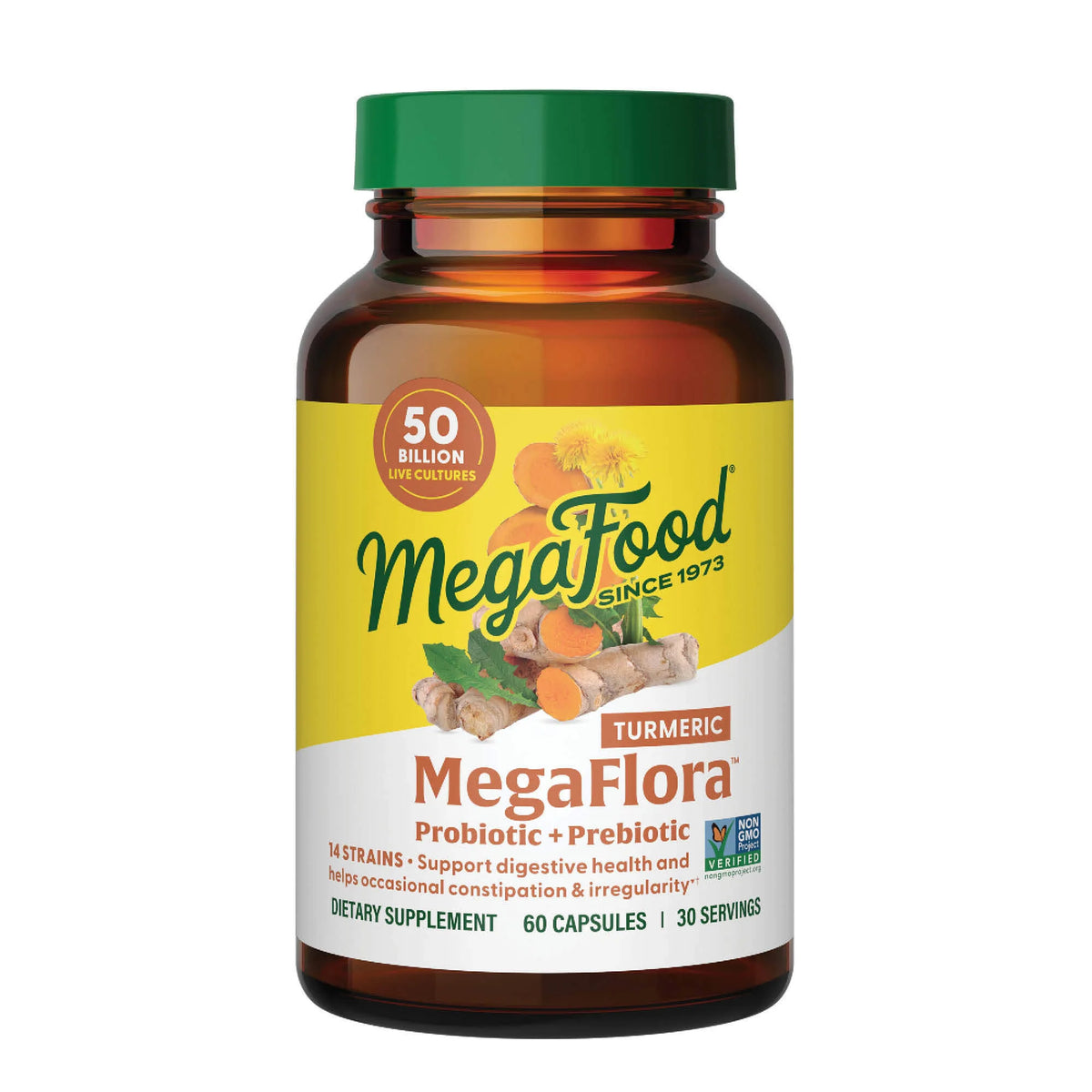 MegaFlora® Probiotic + Prebiotic w/Turmeric