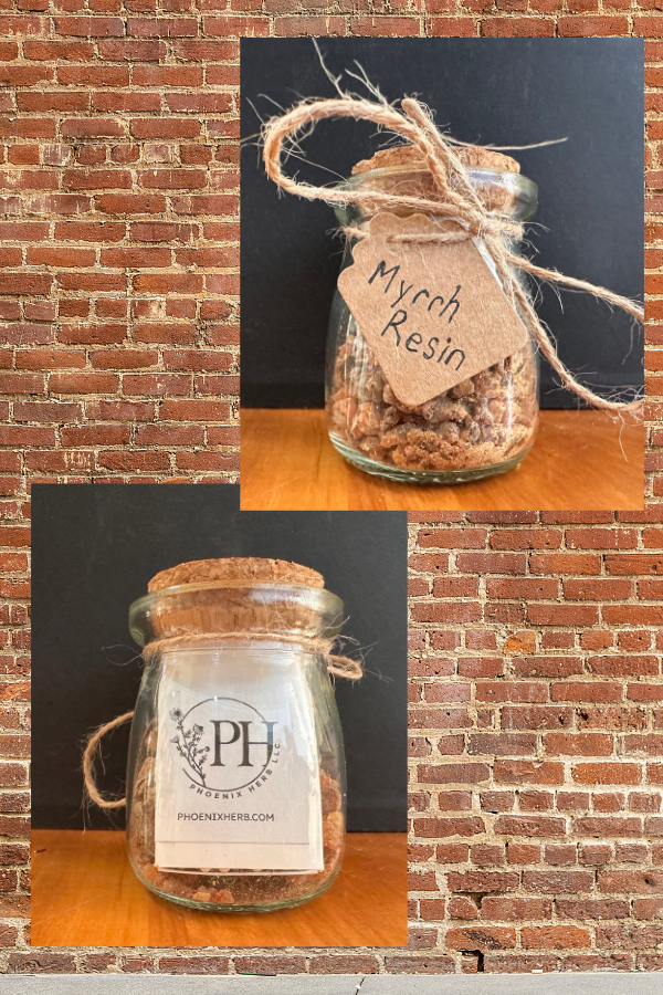 Myrrh Resin and Matches Bottle