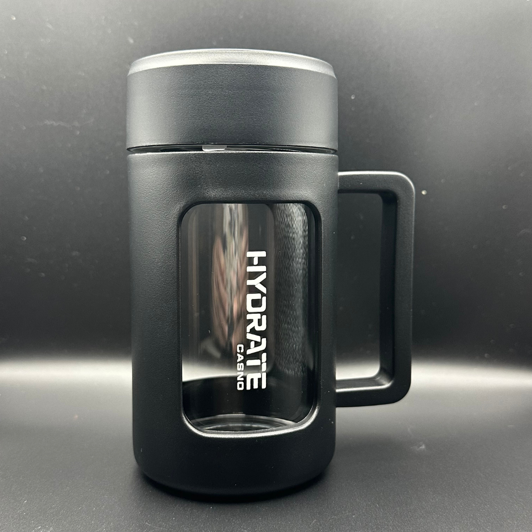 Heat Resistant Borosilicate Glass Tea Infuser Bottle With Handle Tea-Water Separation Portable Matte Mug