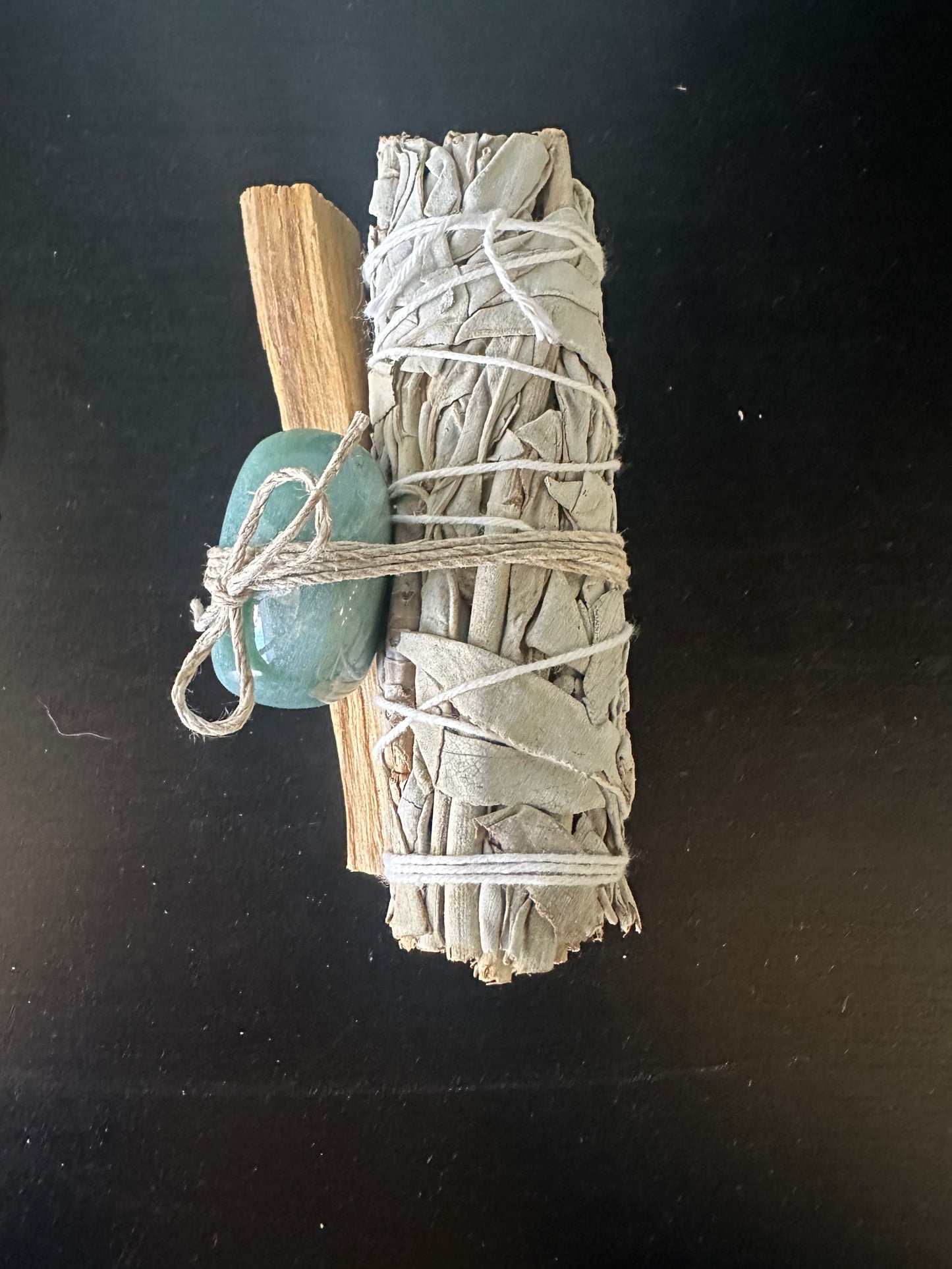 Smudge White Sage, Palo Santo Bundle with Stone