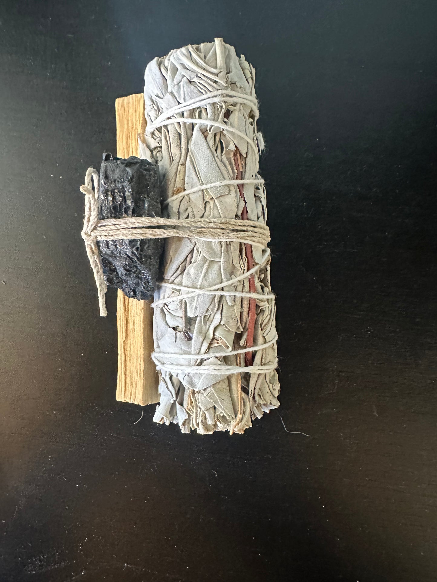 Smudge White Sage, Palo Santo Bundle with Stone